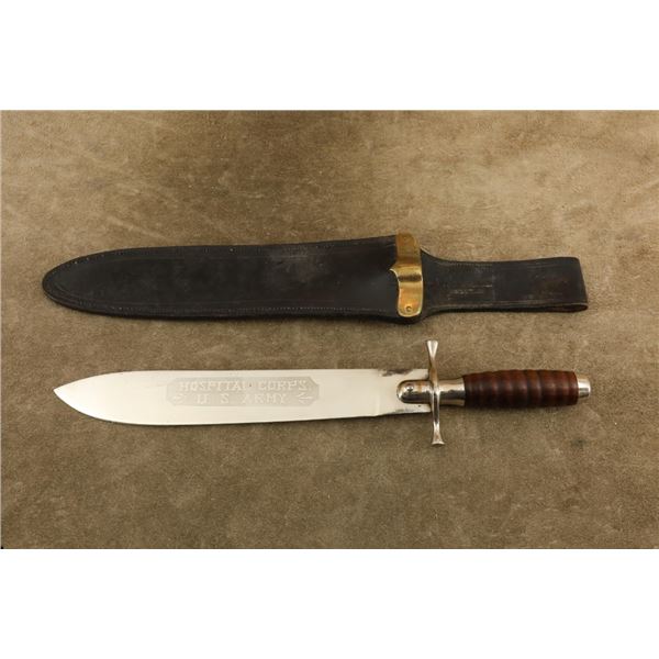Antique Indian Wars 1887 Us Springfield Hospital Corps 11.54" Knife Minty Etched Blade Sheath