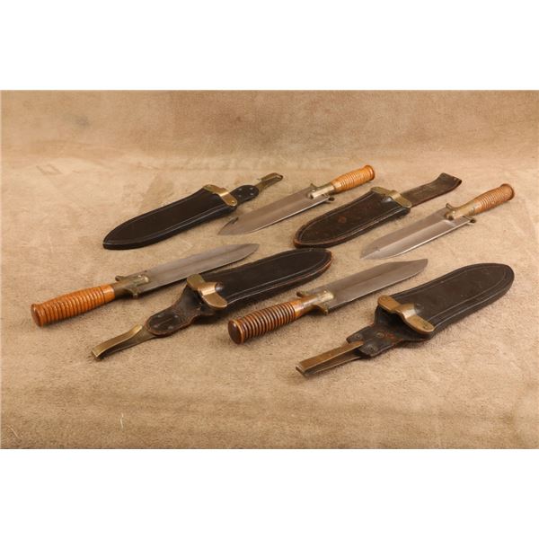 Lot Of 4: Us Army Indian Wars Springfield M1880 Knives, Incl. 16th Inf Stamped Scabbard