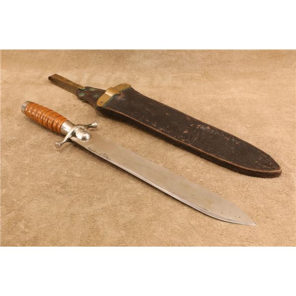 Antique Indian Wars 1887 Us Springfield Hospital Corps 11.54" Knife Rock Island Wtg Sheath