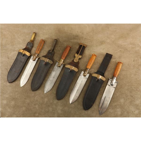 Lot Of 4: Us Army Indian Wars Springfield M1880 Iron/brass Hunting Knives With Scabbards