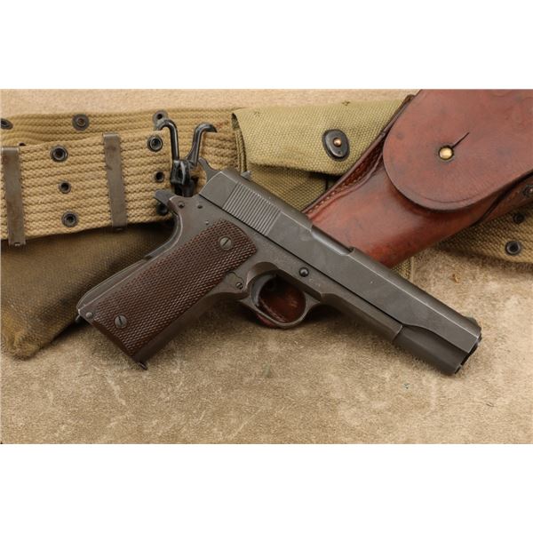 Wwii Us Remington Rand 1911a1 1911-a1 .45 Acp Semi-automatic Pistol And Holster Rig, 1943 C&r