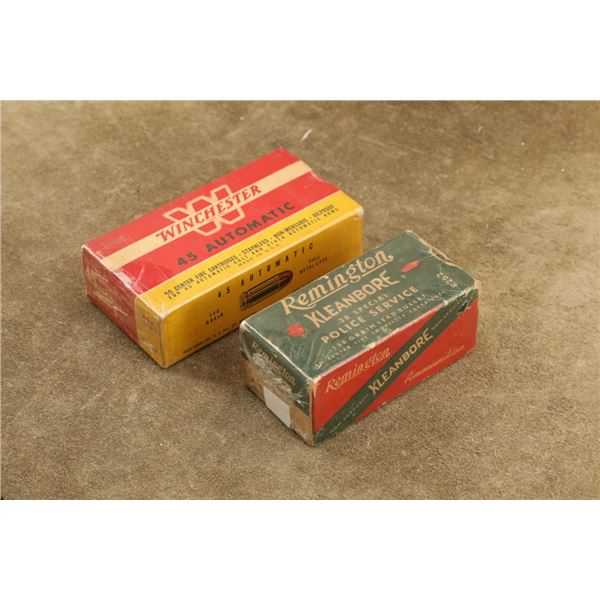 Vintage Ammo: Remington .38 Police Service (full) & Winchester .45 Acp (44ct). Collector Wrapped