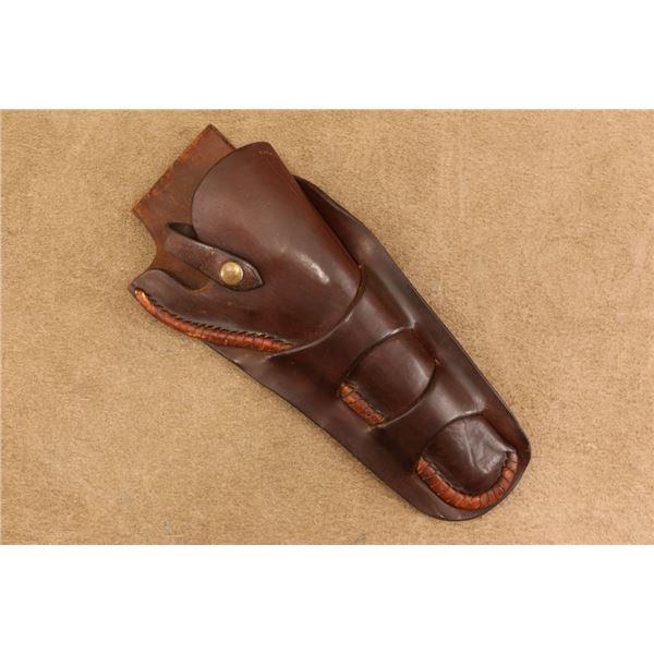 1910s H.H. Heiser #413 Leather & Rawhide Laced .45 Colt 7.5" Single Action Army Holster