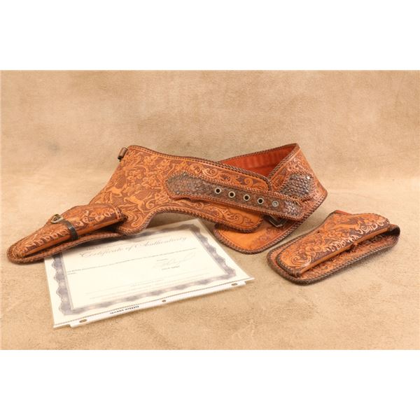Sid Cesar's Custom- Hand Tooled Leather "wal-mar" Buscadero Double Gun Holster Rig With Provenance