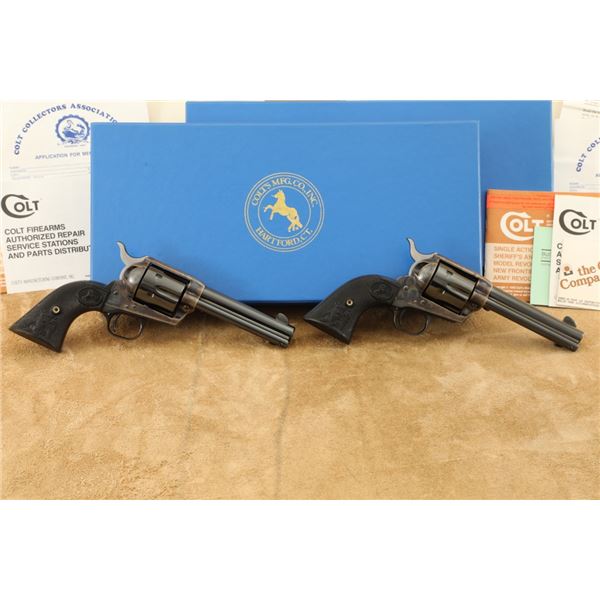 Consecutive Pair Boxed Colt Single Action Army Saa P3840 4.75" .38-40 Wcf Revolvers, 1995