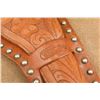 Image 10 : Vintage 1930s Fred Mueller Spotted 10.75" Leather Tooled Western Holster For 5.5" Barrel Saa