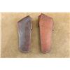 Image 10 : Pair Of A.W. Brill Austin, Texas Basket Weave Tooled Leather Holsters, 6" Right And 5" Left Hand Set