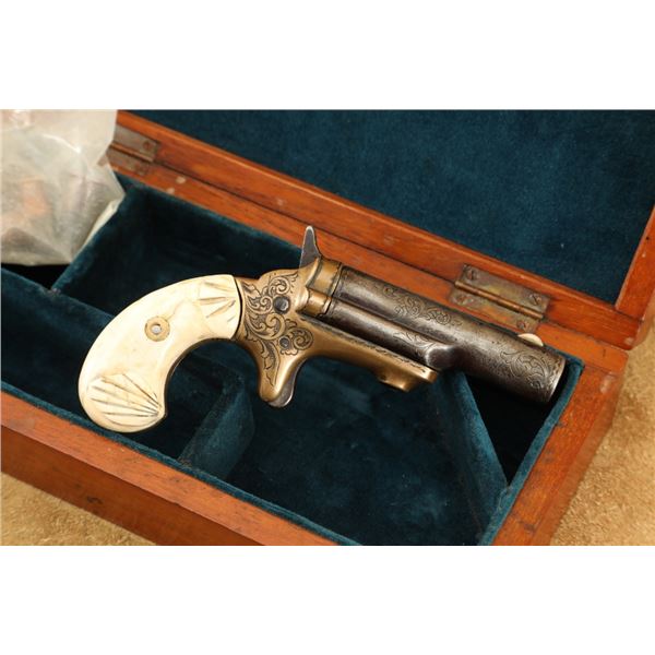 Early Engraved Colt Thuer Third Model Deringer .41 Rf Short Pivot-barrel Derringer, Antique