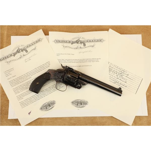 Factory Engraved Smith & Wesson S&w New Model No. 3 Target .38-44 Gallery Revolver & Letter