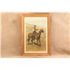 Image 1 : Framed 1900 Marlin Fire Arms Co Danger Ahead Frederic Remington 32.5x22.25" Advertising Lithograph