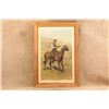 Image 4 : Framed 1900 Marlin Fire Arms Co Danger Ahead Frederic Remington 32.5x22.25" Advertising Lithograph
