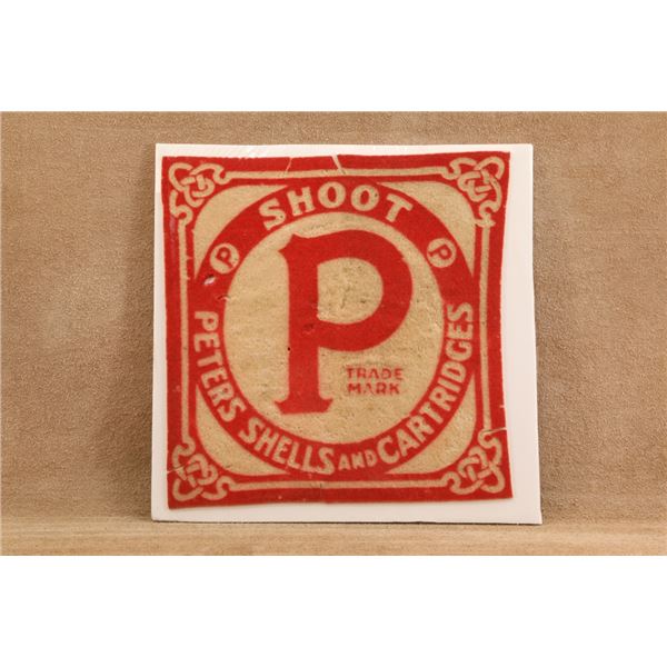 Vintage 1920s Peters Cartridge Co Ammunition 10.75x10.75" Advertising Dealer Counter Felt Mat