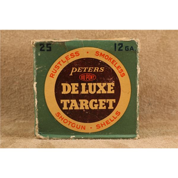 Vintage Peters De Luxe 12 Gauge Target #2 Lead Shotgun Shell Ammunition Box (16ct) Collector Wrapped