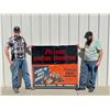 Image 2 : 1940s Peters Sporting Ammunition Large Canvas Store Display Advertising Window Banner 54.5x49.5"