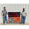 Image 3 : 1940s Peters Sporting Ammunition Large Canvas Store Display Advertising Window Banner 54.5x49.5"