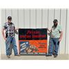 Image 4 : 1940s Peters Sporting Ammunition Large Canvas Store Display Advertising Window Banner 54.5x49.5"