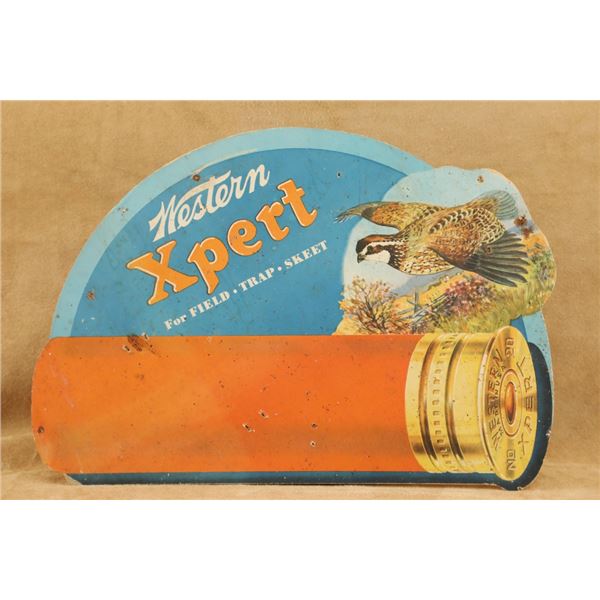 1930s Western Xpert Shotgun Shells 18.25x13" Lithograph Fiberboard Advertising Store Display Sign