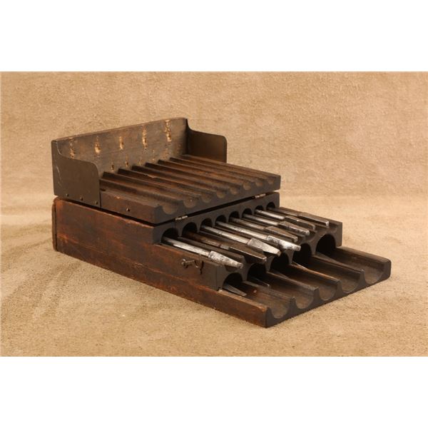 Antique 1920s Winchester Repeating Arms Co. 13 Piece Auger Bit Set In Wood Case