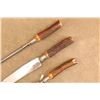 Image 10 : Vintage 1920s Winchester 3pc Stag Carving Set, 14" Knife, Fork W/ Guard, Sharpening Steel, Roll