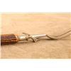 Image 16 : Vintage 1920s Winchester 3pc Stag Carving Set, 14" Knife, Fork W/ Guard, Sharpening Steel, Roll