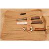 Image 23 : Vintage 1920s Winchester 3pc Stag Carving Set, 14" Knife, Fork W/ Guard, Sharpening Steel, Roll