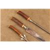 Image 5 : Vintage 1920s Winchester 3pc Stag Carving Set, 14" Knife, Fork W/ Guard, Sharpening Steel, Roll