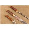 Image 6 : Vintage 1920s Winchester 3pc Stag Carving Set, 14" Knife, Fork W/ Guard, Sharpening Steel, Roll