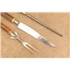 Image 7 : Vintage 1920s Winchester 3pc Stag Carving Set, 14" Knife, Fork W/ Guard, Sharpening Steel, Roll