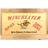 Image 6 : Vintage 2000s Grey Eagle Winchester 48.5x24.5 Wood Hand Painted Advertising Trade Sign Frame