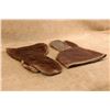 Image 10 : 2 Pairs Antique Sleigh Driving Gauntlet Mittens Hair On Horsehide Leather Gloves Large 19th Century
