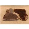 Image 11 : 2 Pairs Antique Sleigh Driving Gauntlet Mittens Hair On Horsehide Leather Gloves Large 19th Century