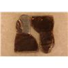 Image 12 : 2 Pairs Antique Sleigh Driving Gauntlet Mittens Hair On Horsehide Leather Gloves Large 19th Century