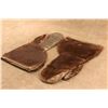 Image 13 : 2 Pairs Antique Sleigh Driving Gauntlet Mittens Hair On Horsehide Leather Gloves Large 19th Century
