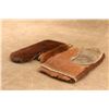Image 18 : 2 Pairs Antique Sleigh Driving Gauntlet Mittens Hair On Horsehide Leather Gloves Large 19th Century
