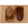 Image 22 : 2 Pairs Antique Sleigh Driving Gauntlet Mittens Hair On Horsehide Leather Gloves Large 19th Century