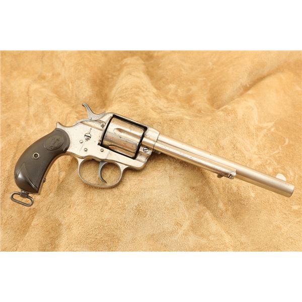 Canadian Prize Colt Model 1878 Double Action Frontier .45 Colt 7 1/2" Nickel Revolver 1883 Antique