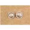 Image 1 : Pair Of Bella Sterling Silver Western Conchos With Playing Card Suit Motifs