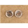 Image 3 : Pair Of Bella Sterling Silver Western Conchos With Playing Card Suit Motifs