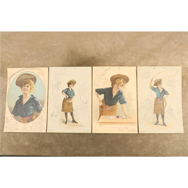 Antique 1904 Chicago & Alton Railway Co "the Only Way" 4-piece Complete 10x15" Art Calendar Set