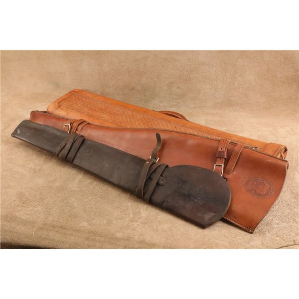 Vintage 1950s Custom Leather 3-piece Gun Case Saddle Scabbard Lot Ray Holes Schoellkopf Pioneer