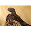Image 13 : Antique 1880s Island City Saddlery Roper Single Cinch Saddle With Saddlebags, Lariat & Blanket