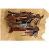 Image 2 : Antique 1880s Island City Saddlery Roper Single Cinch Saddle With Saddlebags, Lariat & Blanket
