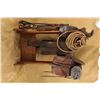 Image 4 : Antique 1880s Island City Saddlery Roper Single Cinch Saddle With Saddlebags, Lariat & Blanket