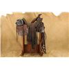 Image 7 : Antique 1880s Island City Saddlery Roper Single Cinch Saddle With Saddlebags, Lariat & Blanket
