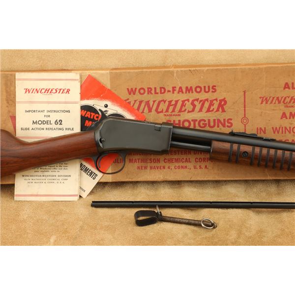 Complete Boxed Winchester Model 62a Gallery Gun .22 Short 23" Slide-action Rifle, 1956 C&r