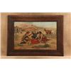 Image 1 : Antique 1897 F Tuchfarber A Bauer Chicago C M Russell 30.5x22.5 Whiskey Litho Advertising Sign Frame
