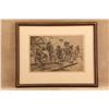 Image 1 : Antique 1880s Frederic Remington Pima Indians Convoying A Silver Train Framed Engraving Print