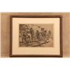 Image 3 : Antique 1880s Frederic Remington Pima Indians Convoying A Silver Train Framed Engraving Print