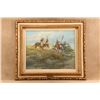 Image 8 : Vintage R F Morgan 27.5x24 Gilt Framed Plains Native Americans Horseback Original Oil Painting