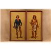 Image 1 : Vintage 1970's Dean Chapman Pair Of Native American Vertical Oil Painted Framed Portraits.